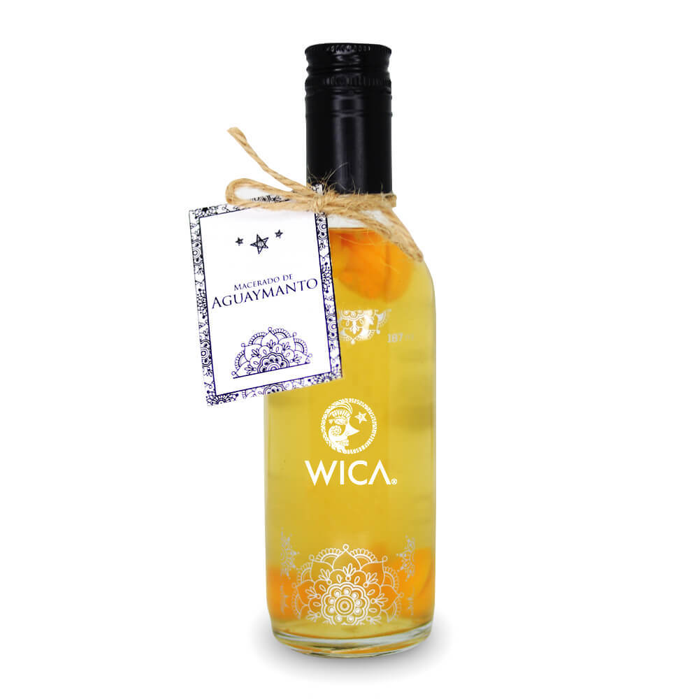 botella de pisco macerado de aguaymanto de 187ml