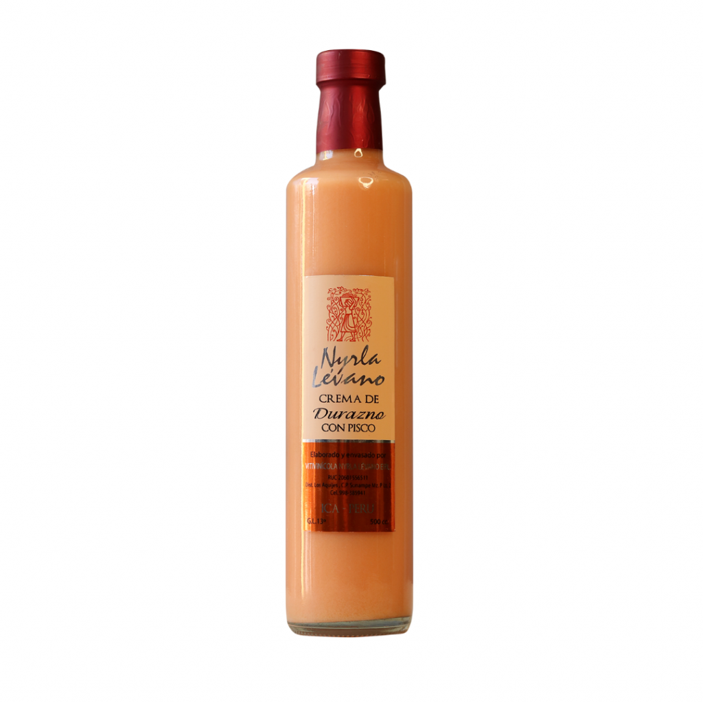 botella de Crema de Pisco de Durazno 500ml