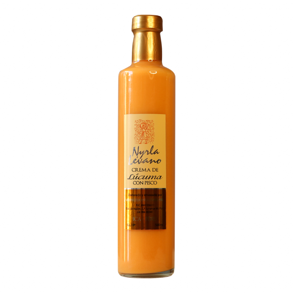 botella de Crema de Lúcuma con Pisco de 500ml