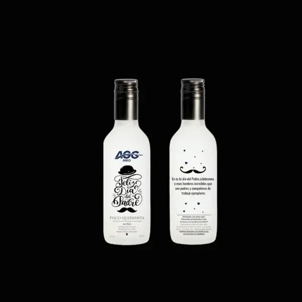 diseño corporativo de piscos personalizados de 187ml